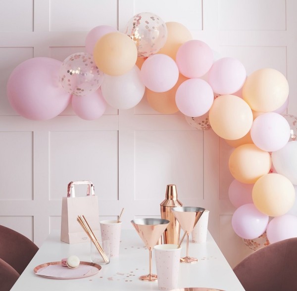 Ballongirlande DIY Set rosa blush pfirsich