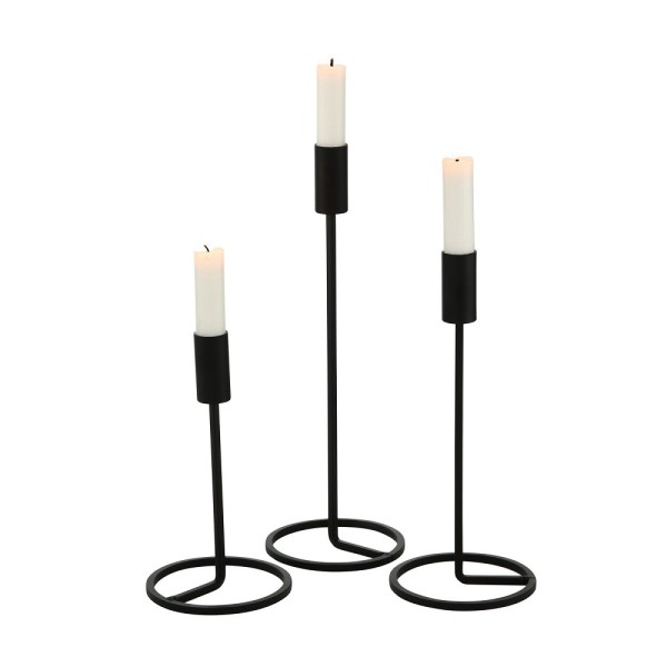 Kerzenhalter schwarz 3er Set