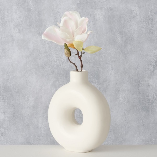 Keramikvase Donut weiß H 20cm