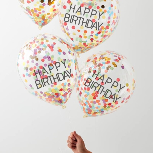 Luftballons Happy Birthday bunt 5 Stk.