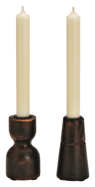 Kerzenhalter aus Mangoholz H10cm 2er Set
