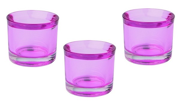 Teelichtgläser Pink 3er-Set